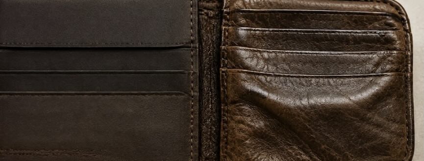 Leather bunching on the billfold wallet