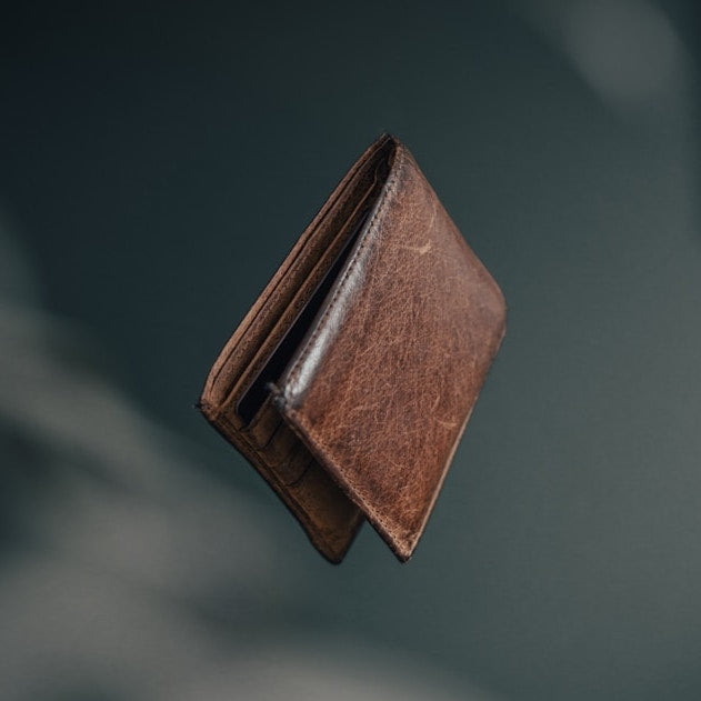 full grain leather mens billfold wallet
