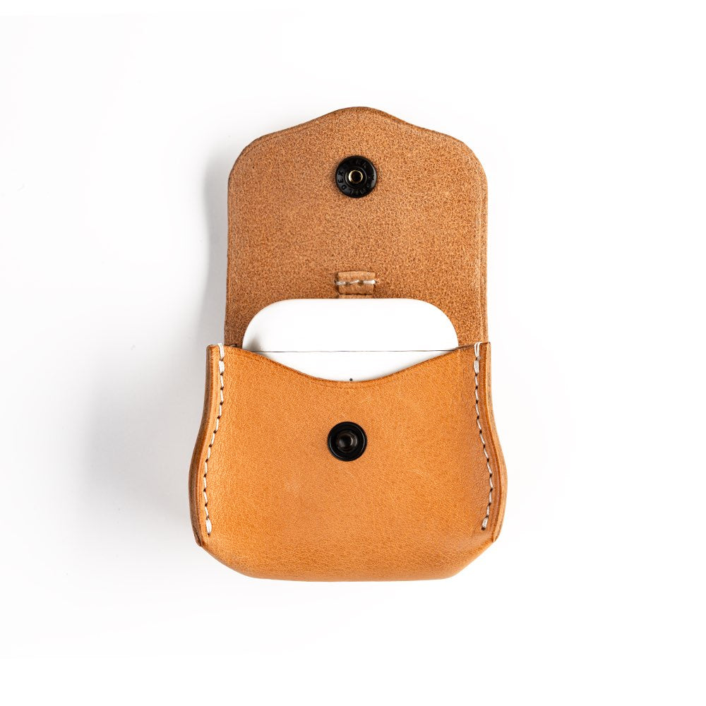 LEATHER AIRPODS CASE with D-RING