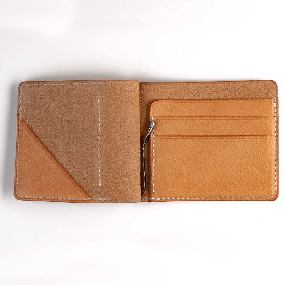BILLFOLD LEATHER WALLET with MONEY CLIP