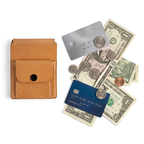 BILLFOLD LEATHER WALLET with MONEY CLIP