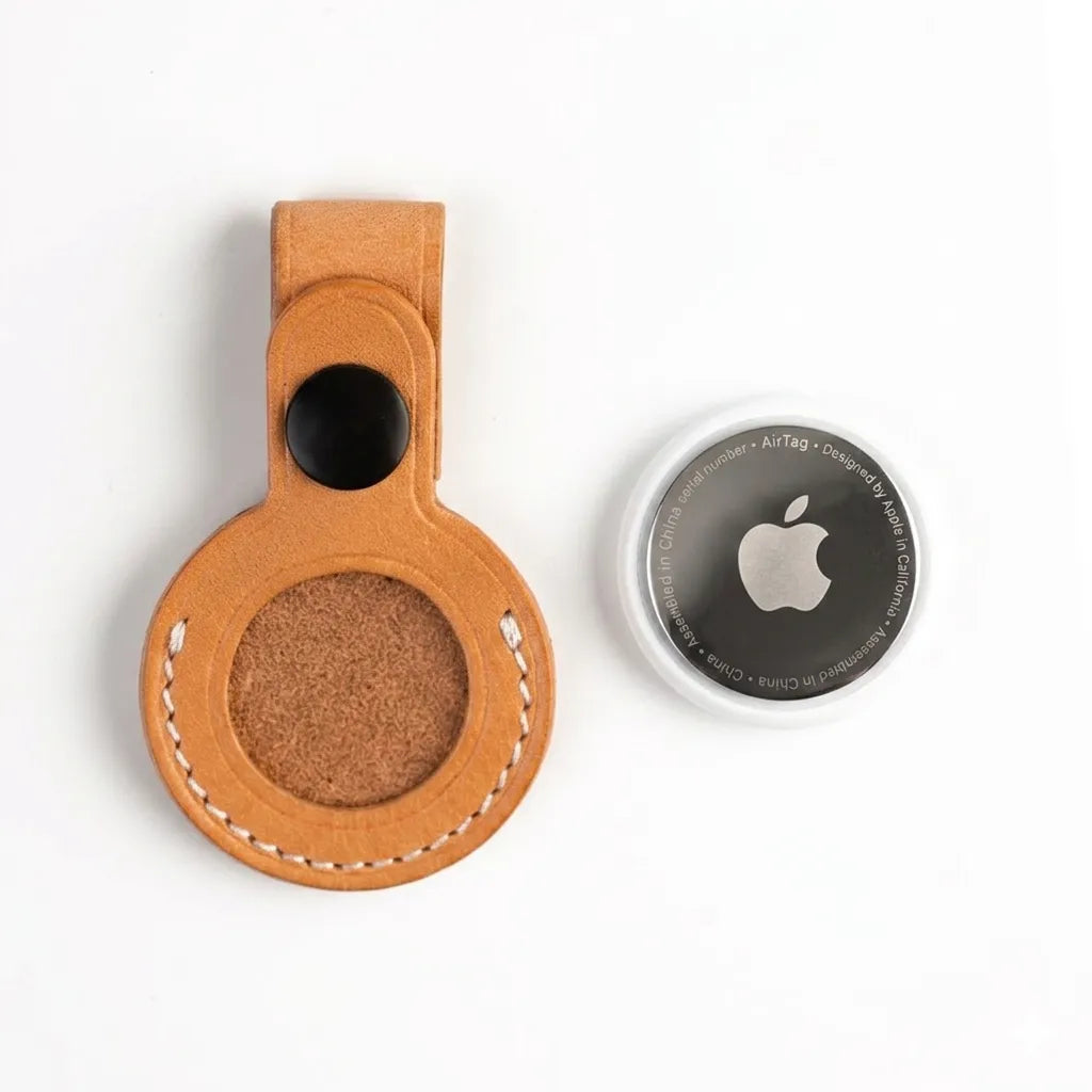 LEATHER AIRTAG CASE with D-RING