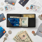 BILLFOLD LEATHER WALLET with MONEY CLIP
