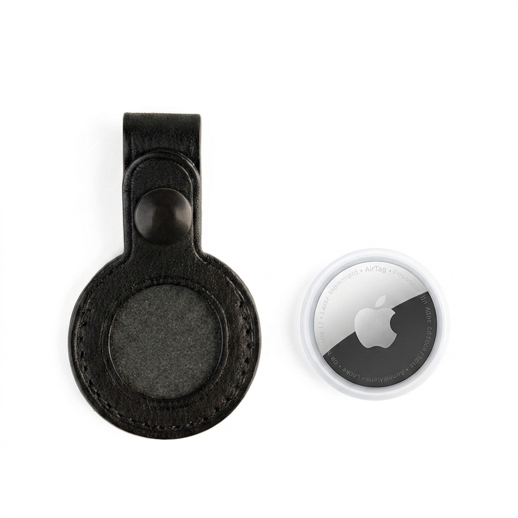 LEATHER AIRTAG CASE with D-RING