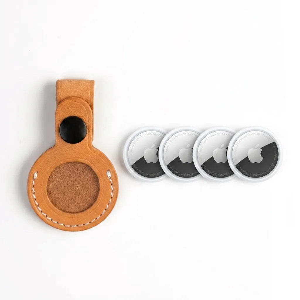 LEATHER AIRTAG CASE with D-RING