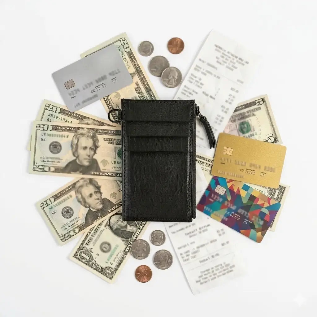 ZIPPED CARD HOLDER with D-RING