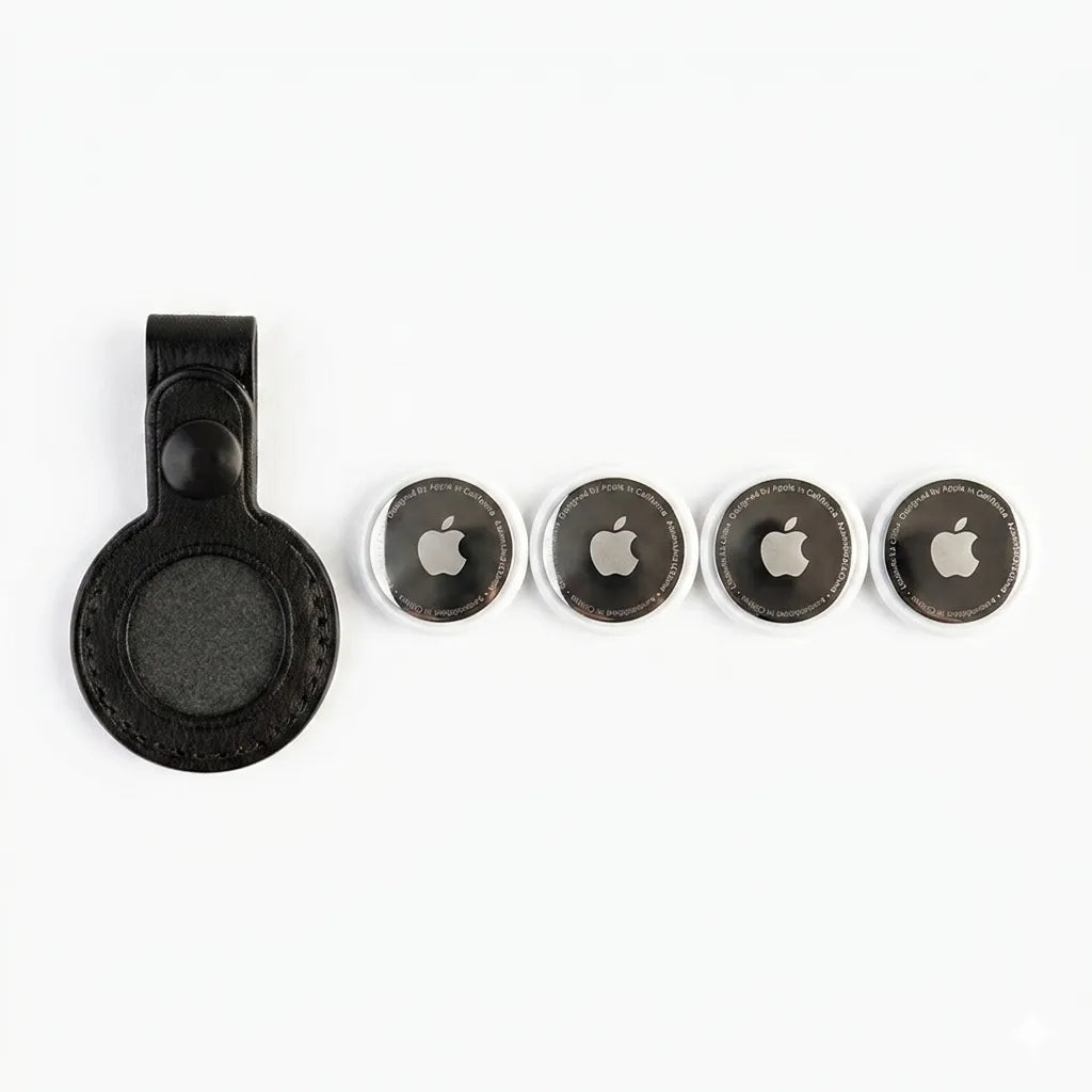 LEATHER AIRTAG CASE with D-RING